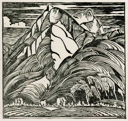 Mountain Linocut on Paper 10" x 12", 1933 Photos © Vancouver Art Gallery VAG 98.24.3